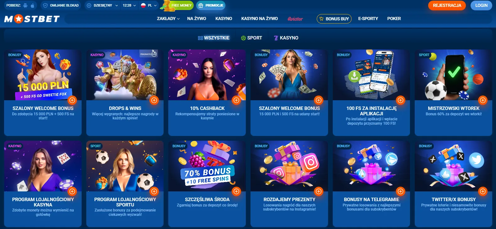 Bonusy i promocje dla graczy Mostbet PL